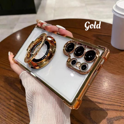 🔥🔥🔥Exquisite gift 🎁🎁For Magsafe Glitter Bracket Case For Samsung Galaxy S24 Ultra S23 FE S22 Plus Note 20 Stand Holder Gradient Plating Bling Cover